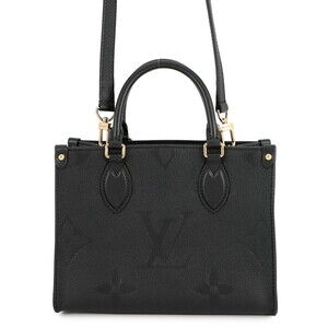 Louis Vuitton Monogram Empreinte On-the-Go PM M45653 Black 2-way Handbag LOUI...
